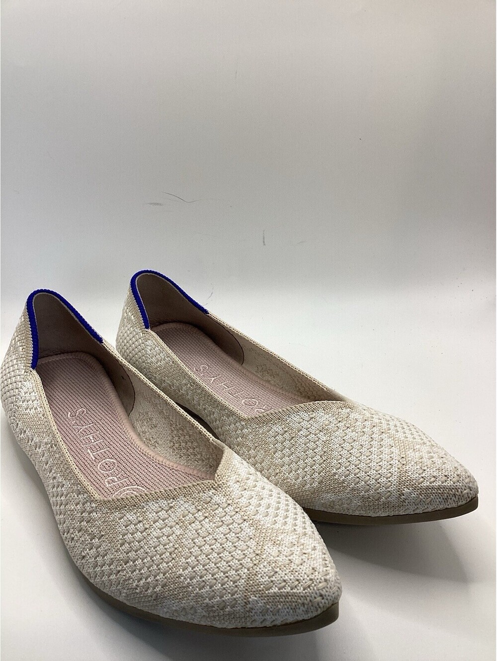 ROTHY'S Women's The Point Beige/White Floral Pattern Recycled Shoe Size 5